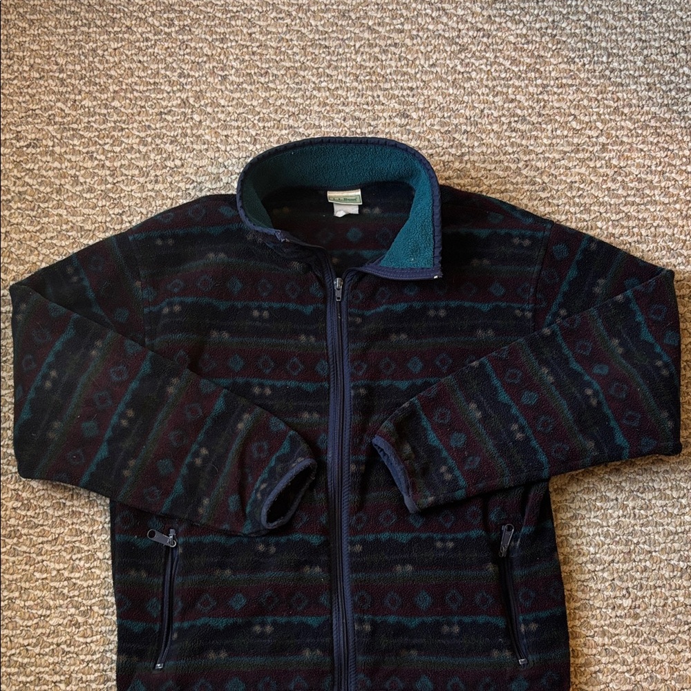 L.L. Bean Multicolor Geometric Fleece
